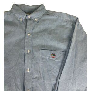 Vintage Duck Head Button Up Shirt Men L Blue Long Sleeve Made in USA 90s Classic